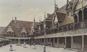 Beaune, sjukhusets första innergård av French Photographer