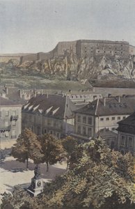 Belfort, Place dArmes och Chateau av French Photographer