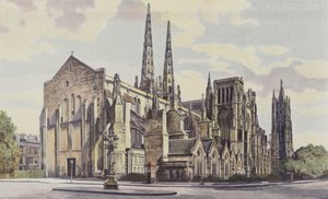 Bordeaux, Cathedrale St-Andre, ensemble S E och Tour Pey-Berland av French Photographer