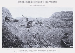 Panama Interoceanic Canal, Lock Works (bw foto) av French Photographer