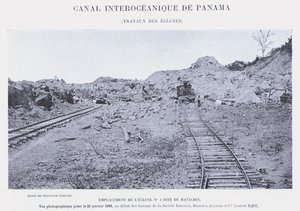 Panama Interoceanic Canal, Lock Works (bw foto) av French Photographer