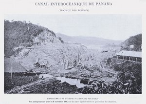 Panama Interoceanic Canal, Lock Works (bw foto) av French Photographer