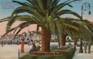 Cannes - Place du Casino och statyn av kung Edward VII av England. Vykort skickat 1913. av French Photographer