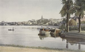 Castelnaudary, allmän utsikt tagen från Grand Bassin av French Photographer