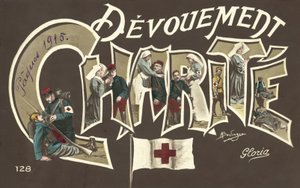 Välgörenhet, omvårdnad, i WW1 (färgfoto) av French Photographer