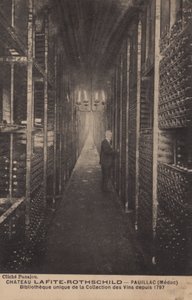 Chateau Lafite-Rothschild, Pauillac, Medoc, bibliotek för samling av viner sedan 1797 av French Photographer