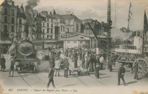 Parisexpressen avgår från Dieppe. Vykort skickat 1913. av French Photographer