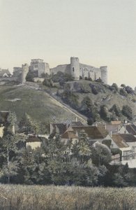 Druyes, Chateau, utsikt tagen från sjön av French Photographer