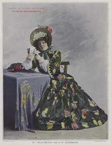 Emilie Mily-Meyer som Mademoiselle Lenormand i La Revue Retrospective (färgad bild) av French Photographer