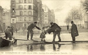 Översvämning av Paris, Frankrike, januari 1910 av French Photographer
