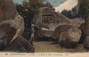 Fontainebleau, La Foret, Klippan av Milet och Rousseau av French Photographer