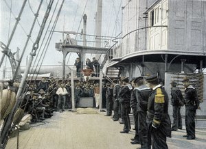 Fransk marin, sent 1800-tal: distraktioner på söndag - Bibl. des Arts deco. av French Photographer