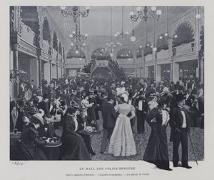 Hall of the Folies Bergere, Paris, under en paus (s/v foto) av French Photographer