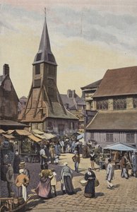Honfleur, Place du Marche och Sainte-Catherine-kyrkan av French Photographer