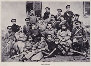 Den ryska armén: grupp av officerare (s/v foto) av French Photographer