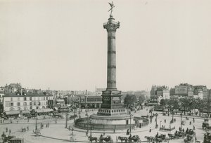 Julikolumn, Place de la Bastille, Julikolumn, Bastiljens plats (fotogravyr) av French Photographer