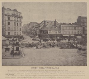 Pariskommunen, Barrikaden på Boulevard De Belleville (s/v foto) av French Photographer