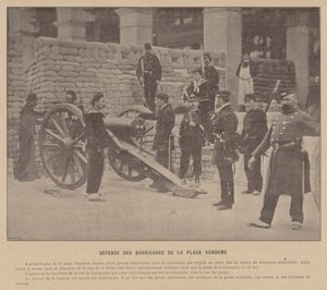 Pariskommunen, försvar av barrikaderna på Place Vendome (s/v foto) av French Photographer