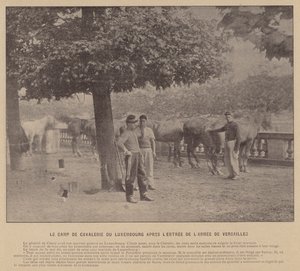Pariskommunen, kavallerilägret i Luxemburg efter Versaillesarméns intåg (s/v foto) av French Photographer
