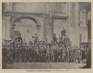 Pariskommunen, en grupp nationella gardister, innergården till Ecole des Beaux-Arts (s/v foto) av French Photographer
