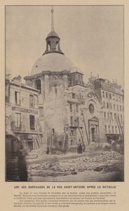 Pariskommunen, en av barrikaderna på Rue Saint-Antoine efter slaget (s/v foto) av French Photographer