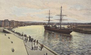 Le Havre, En ångbåts infart i den yttre hamnen av French Photographer