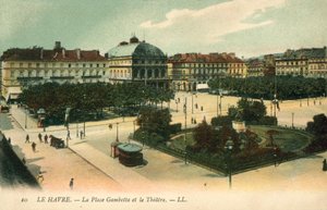 Le Havre, Place Gambetta, Teatern av French Photographer