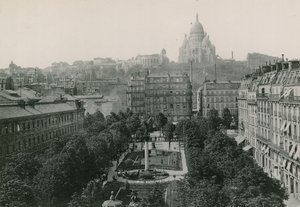 The Square dAnvers and the Sacre-Coeur, Antwerps Square and the Sacre-Coeur (fotogravyr) av French Photographer