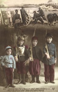 Liksom våra kära fäder, våra hjärtan fyllda av hopp, vill vi gå och försvara vårt Frankrike (färgfoto) av French Photographer