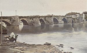 Limoges, Pont Saint-Martial, Vy tagen uppströms (vänster strand av Vienne) av French Photographer