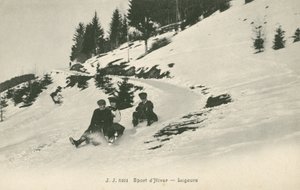 Lugers på ett berg (s/v foto) av French Photographer