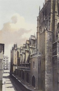 Lyon, St-Nizier Church, N sidofasad av French Photographer