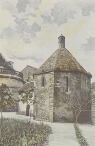 Montmorillon, liten oktagon, i trädgården på seminariet av French Photographer
