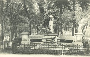 Monument av fabulisten La Fontaine, Jardin du Luxembourg (s/v foto) av French Photographer