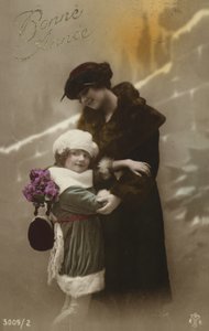 Nyårskort med mor och dotter av French Photographer