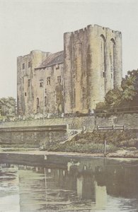 Niort, Chateau, utsikt tagen från den vänstra stranden av Sevre-Niortaise av French Photographer