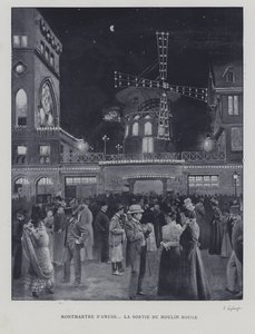 Utanför Moulin Rouge, Montmartre, Paris (s/v foto) av French Photographer
