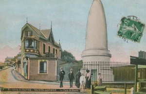 Pain de sucre (minnesmärke för sockerlimpor) vid Sainte-Adresse nära Le Havre. Mausoleum byggt till minne av Charles Lefebvre-Desnouettes. Vykort skickat 1913. av French Photographer