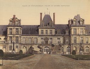 Palais de Fontainebleau, fasad och huvudingång (färgfoto) av French Photographer