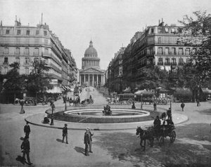 Paris - Place Medicis, Rue Soufflot och Pantheon (s/v foto) av French Photographer