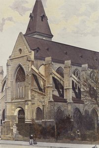 Paris, Saint-Medard-kyrkan, veranda O och sidovy av French Photographer