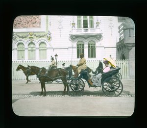 Parisutställning: Palace of Decorative Arts, Paris, Frankrike, 1900 (lanternbild) av French Photographer