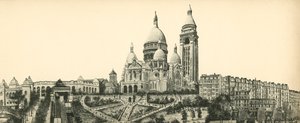 Paris, basilikan i Montmartres heliga hjärta, basilikan för heliga hjärtat av French Photographer