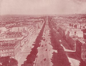 Paris: Perspektiv på Champs Elysees (s/v foto) av French Photographer