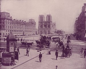 Paris: Pont St Michel och Notre Dame (s/v foto) av French Photographer