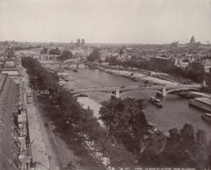 Paris: Utsikt över Seine och City Island (s/v foto) av French Photographer