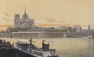 Paris, Vy över E-punkten av Ile de la Cite av French Photographer