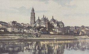 Perigueux, Saint-Front Cathedral, Vy från öns vänstra strand av French Photographer
