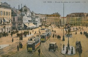 Place Massena och kasinot, Nice. Vykort skickat 1913. av French Photographer