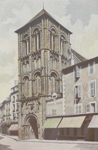 Poitiers, Saint-Porchaire-kyrkan, klocktornet av French Photographer
